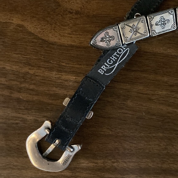 Vintage Brighton silver and black leather belt - Picture 6 of 10